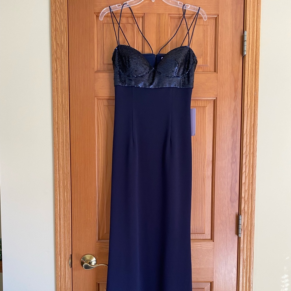 J.S. Collection Dark Navy Blue Gown